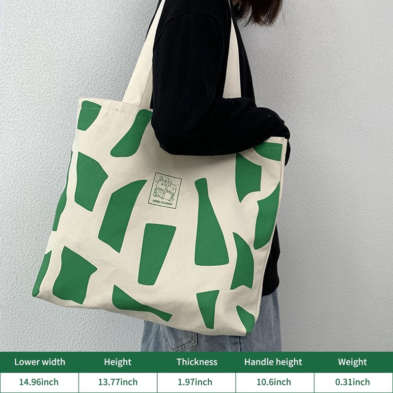 3 Pack Canvas Tote Bag for Women Aesthetic Shoulder Bag