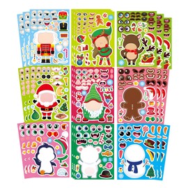 Christmas Stickers, 27 Pcs Christmas Stickers for Kids, Christmas Crafts for Kids, Make Your Own Stickers DIY Christmas Gifts Stocking Stuffers for Christmas Activities Games Party Favors Supplies