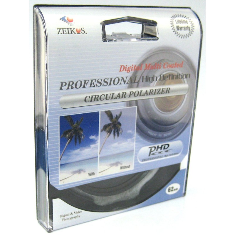 Zeikos ZE-CPL62 62mm Multi-Coated Circular Polarizer Filter
