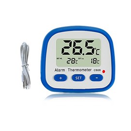 Digital Fridge Freezer thermometer-with-Magnet and Stander Easy Readout Refrigerator Thermometer with LED Indicator Hi Lo Temperature Alarm Room Thermometer(1P)