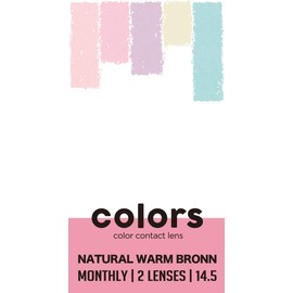 カラーズ １ヵ月 マンスリー 1箱2枚入り【ナチュラルウォームブラウン 度数：±0.00（度なし）】 同じ度数の2枚入りとなります カラコン colors