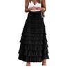 Mincib Womens Long Tulle Skirt A Line Ruffle Tiered Layered
