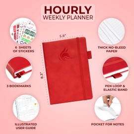 Clever Fox Planner Schedule – Weekly & Monthly Life Planner with Time Slots, Appointment book, and Daily Organizer to Increase Productivity, Undated, A5 (5.8″x8.3″) Hardcover, Lasts 1 Year, Red