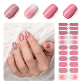 MOOYIYAN - Gel Nail Stickers - No UV lamp Required, Nail Art Set, Long Lasting, Easy to Apply and Remove - Includes 22