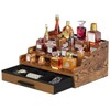 4 Tier Cologne Stand Organizer for Men, Retro Wooden Perfume