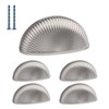 9BUILD 6 Pack Brushed Satin Nickel Retro Door Handle Shell