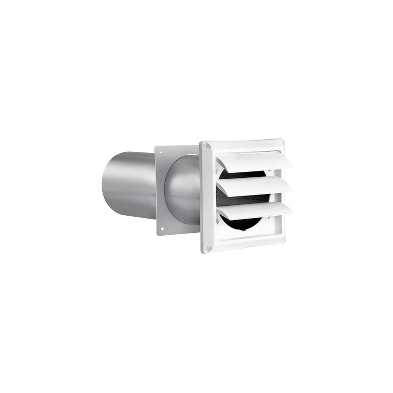 Lambro 267WS White Plastic Louvered Vent with Tail Pipe, 4-Inch