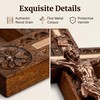 Woodvio - Handmade Wooden Wall Cross, Hand Carved Surface, Catholic