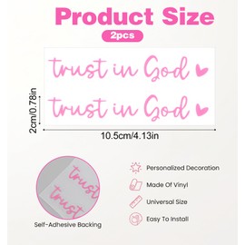 2 Pcs Trust in God Car Sticker, Trust in God Rearview Mirror Sticker