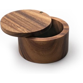 SHAFA IMPEX Wood Salt or Spice Box with Swivel Cover perfect for keeping table salt, gourmet salts, herbs or favorite seasonings, close at hand on your countertop.