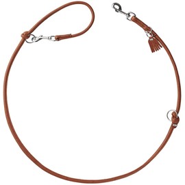 HUNTER Munich Adjustable Dog Lead Round & Soft Cognac Leather Stitched 3-Way Adjustable Extra Soft Luxurious Ecologically Produced Sustainable Made in Germany Size: 8/200