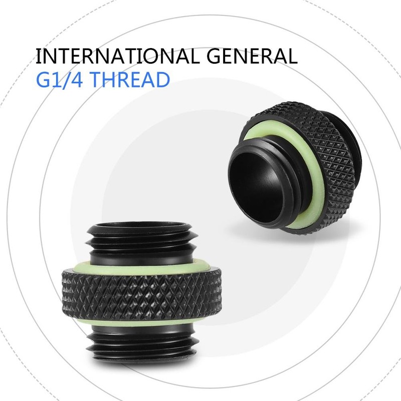 Richer-R G1/4 Water Cooling Adapter,2pcs G1/4 Thread Fitting Adapter Connector