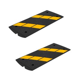 Vilmon 2Pack Heavy-Duty Rubber Curbside Bridge Ramp - Vehicle Curbside Driveway Ramp, Rubber Threshold Bridge Tracks, Durable Curb Ramp for Car, Truck, Scooter, Wheelchair, and Mobility Access