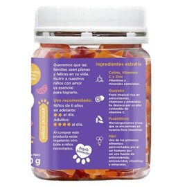 FLOR DE JAGUAR  DFN Gummies  Vitaminas para Nios y Adultos  Gomitas con Vitamina C, Zinc y Probiticos  Apoyan el Sistema Inmunolgico  90 pzas (180 g) 