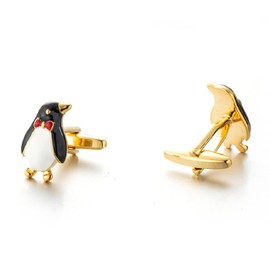 Penguin Animal Cufflinks Men Bow Tie Penguin Cufflinks Penguin Shirt Tuxedo Cufflinks Vintage Punk Rock Cufflinks French Cufflinks, Stainless Steel, No Gemstone