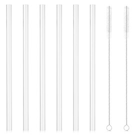 6 pajitas de repuesto para frasco térmico de hierro, pajitas con 2 cepillos de limpieza compatibles con frasco de hierro, termo frasco, hidrofrasco, tapa de popote de boca ancha