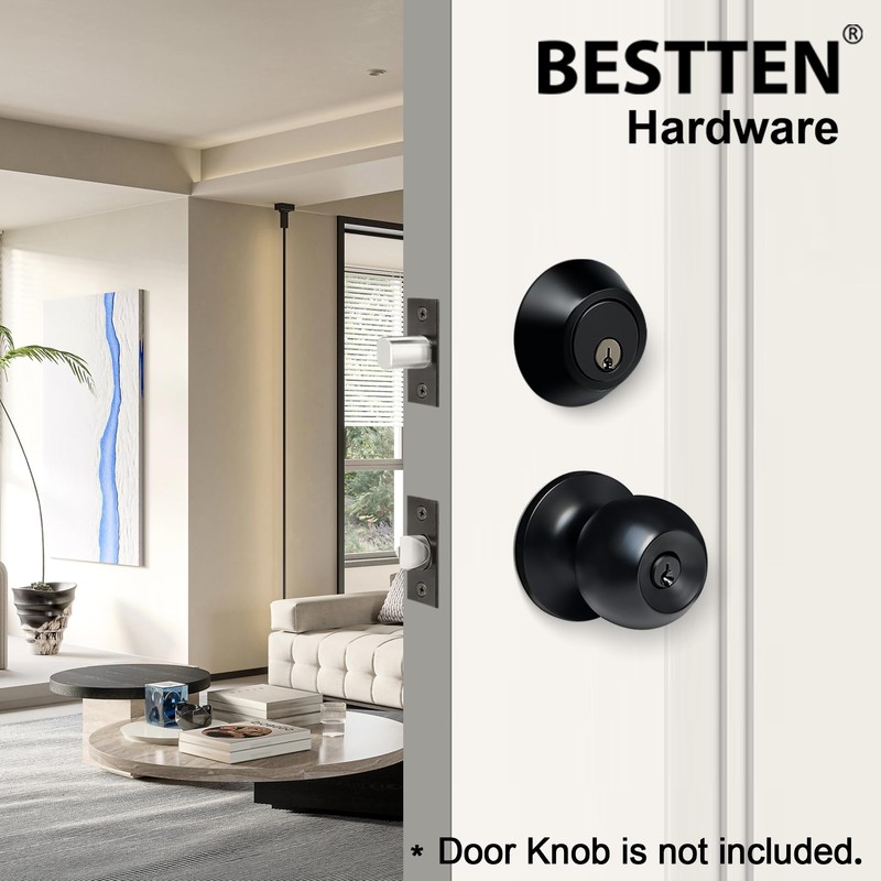 BESTTEN 3 Pack Keyed Alike Deadbolt, Single Cylinder Entry Door