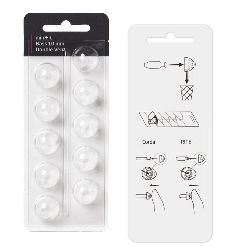 (Double Vent 10mm) Hearing Aid Domes for Oticon Minifit, Oticon