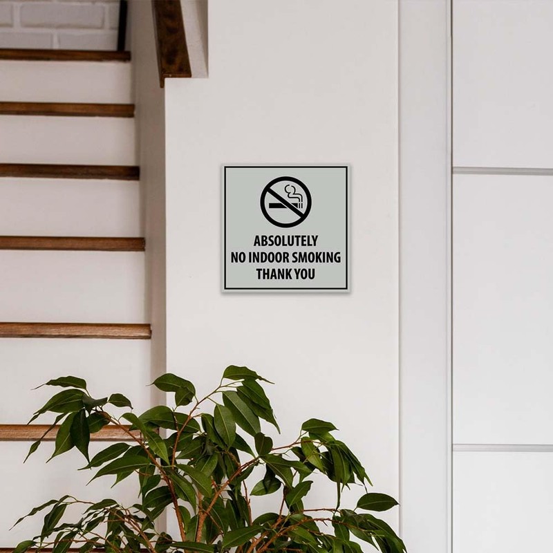 Signs ByLITA Square Absolutely No Indoor Smoking Thank You Sign(Black