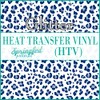 White & Navy Blue Leopard Spots Pattern #3 Glitter HTV