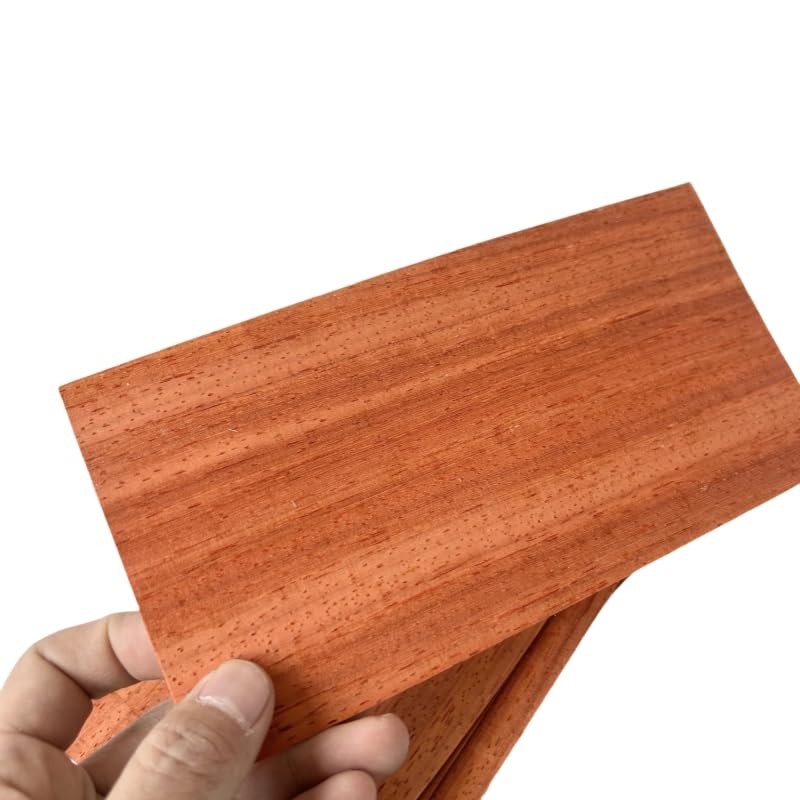 0.4mm Thick Unfinished Padauk Veneer Pack 10cmx20cm (10PCS) for Marquetry,