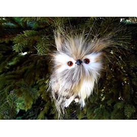 Plush Furry Hanging Owl Ornament
