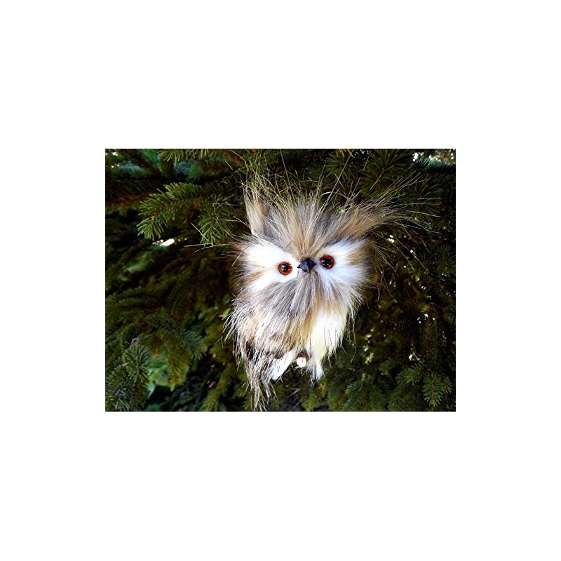 Plush Furry Hanging Owl Ornament