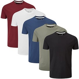 Charles Wilson Men's 5 Pack Midweight Crew Neck T-Shirt (XX-Large, Core Essentials)