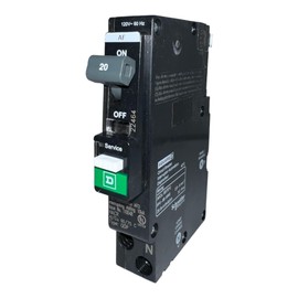 QO120PAF Mini Circuit Breaker, QO, 20A, 1 Pole, 120VAC, 10kA, Combo arc Fault, Plug on Neutral, Plug in Mount, UL Listed