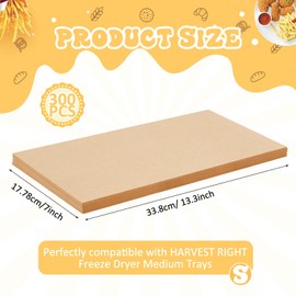 Fuyoooo 300 Pcs Freeze Dryer Tray Mats Compatible with Harvest Right Freeze Dryer Trays Parchment Paper Freeze Dryer Trays Non Stick Freeze Dryer Accessories (Small 13.31 x 7")