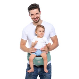Gagaku Baby Hip Seat Carrier, Light, 4 Carrying Positions, for Children Aged 0–36 Months, Newborns, Light Blue