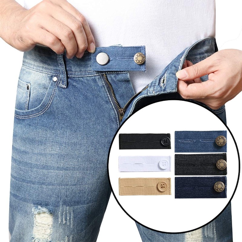 Denim Waist Extenders for Men and Women(6 Pack), Adjustable Waistband