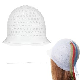 MIRKUZI Colorationszubehör 1 Stück Silikon-Highlight-Kappe mit Häkeln, Highlight-Kappe, wiederverwendbare Salon-Haarkappe, Highlight-Kappe, Salon-Haarfärbekappe für Frauen und Mädchen zum Haarefärben