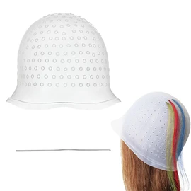 MIRKUZI Colorationszubehör 1 Stück Silikon-Highlight-Kappe mit Häkeln, Highlight-Kappe, wiederverwendbare Salon-Haarkappe, Highlight-Kappe, Salon-Haarfärbekappe für Frauen und Mädchen zum Haarefärben