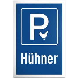 DankeDir! Parking Chickens - 30 x 20 cm Plastic Sign - Funny Sign for Chicken Coop - Gift Idea for Chicken Holders - Weatherproof Decoration for Garden and Yard