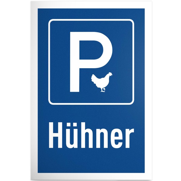 DankeDir! Parking Chickens - 30 x 20 cm Plastic Sign