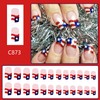 Independence Day Press on Nails Short Square Shaped Artificial Extra