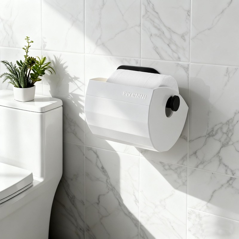 FIYEMNI Cat Proof Toilet Paper Protector Cover, White