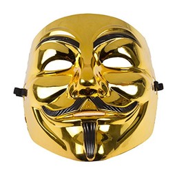 Rock 990223" Guy Fawkes Anonymous V for Vendetta Mask, Unisex-Adult, Gold/Black, One Size