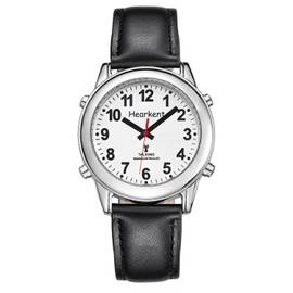 Hearkent Atomic American English Talking Watch Speaks Clear and Loud Time, Date and Alarm time Stretch Band is Best Gift for Senior,Visually impaired, or Blind People, color_name, Modern