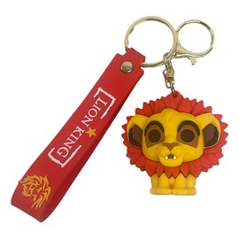 TCB Creations Lion Kings Simba Cartoon Character 3D Silicone Charm Keychain Keyring
