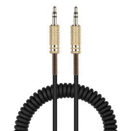 Coyktonty Speaker Cable，Replacement Aux Extension Cord 3.5mm Coiled Audio Cable for Marshall Major 1 2 3 4/Marshall Series Bluetooth Speaker. (Black)