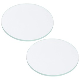 PATIKIL 2.17x0.08 Dia Flashlight Glass Lens, 2 Pcs Polished Edge Glass Lens for LED Light Source Lens Handheld Flashlight Replacement, Transparent