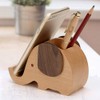 Pen Stand, Wooden Pen Holder, Stylish, Pentate, Natural Wood, Solid