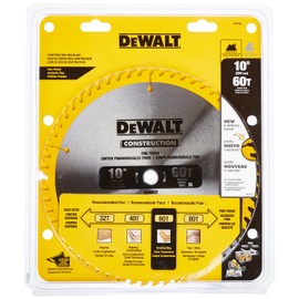 DEWALT 10-Inch Miter / Table Saw Blade, ATB, Thin Kerf, Crosscutting, 5/8-Inch Arbor, 60-Tooth (DW3106)