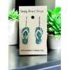 Simply Perfect Design Flip Flop Dangle Earrings, Turquoise Starfish Design,