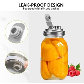 2 Pack Mason Jar Pour Spout Lid Stainless Steel, Wide Mouth Pour Spout Flip Cap Lids for Mason Jars, Anticracking Leak Proof Seal Cover Airtight for Food Storing