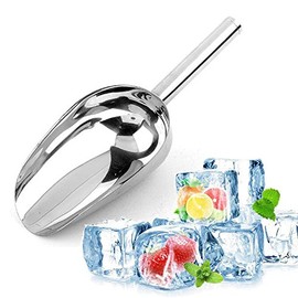 Stainless Steel Ice Spoon Shovel Kitchen and Bar Spoon Flat Bottom Ice Shovel Leak Proof Candy Food Cubes Sweet Ice