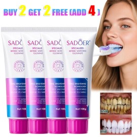 SADOER Triple Whitening Toothpaste, Deep Cleaning Remove Plaque Stains Tartar 3.53 oz
