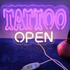 HFHungkeong Purple Tattoo Neon Sign,LED Warm White Open Neon Light
